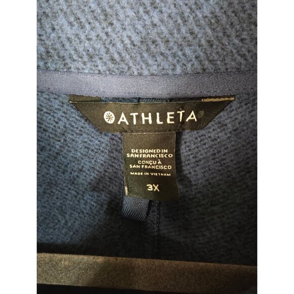 Athleta Women's 3X Stroll Fleece Full-Zip Jacket Chrome Blue Athletic soft Fall - Picture 3 of 11